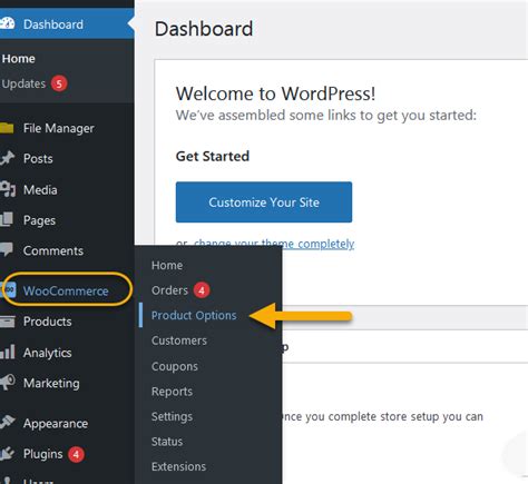 woocommerce product options.